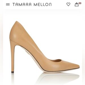 Tamara Mellon Nude Leather Pointed-Toe Stiletto Pump